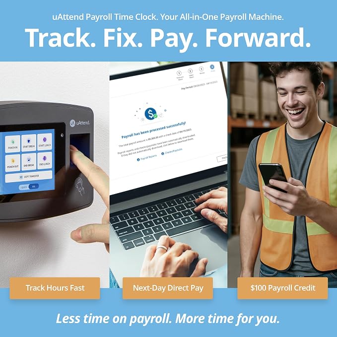 uAttend JP2000 Payroll Time Clock – Cloud Payroll Engine - Image 2