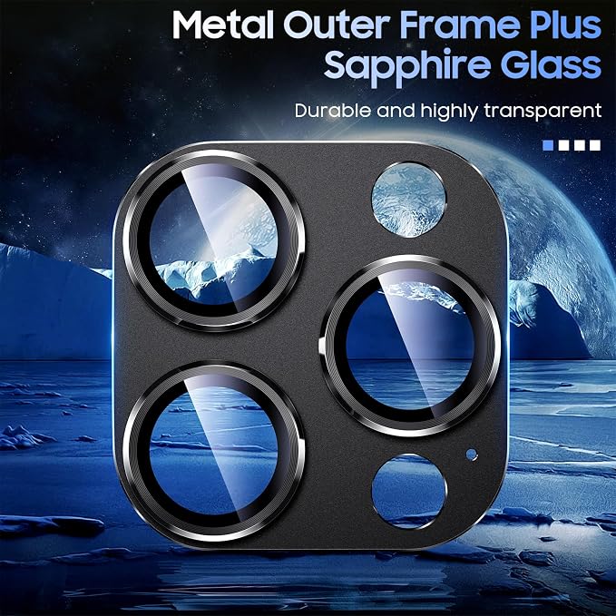 Uyiton Compatible with iPhone 15 Pro/iPhone 15 Pro Max Camera Lens Protector - Image 4