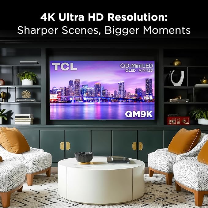 TCL 65 Inch Class QM9K Series | Mini LED QLED 4K | 65QM9K, Latest Model | 144HZ Peak Brightness & Contrast Dolby Vision | Up to LD6K Precise Dimming | AI Smart Google TV | Dolby Atmos Bang & Olufsen - Image 10