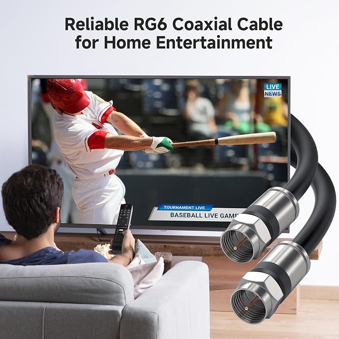 Cable Matters 3-Pack RG6 Coaxial Cable - 6ft - Image 2
