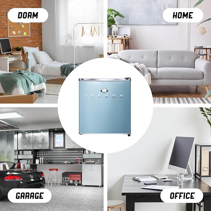 ICEBOX 1.7 Cu. Ft. Compact Refrigerator, ENERGY STAR Certified Small Refrigerator, Single Door Mini Fridge with Chiller Compartment, R600a Refrigerant, IBCR17SLT, Slate Blue - Image 5