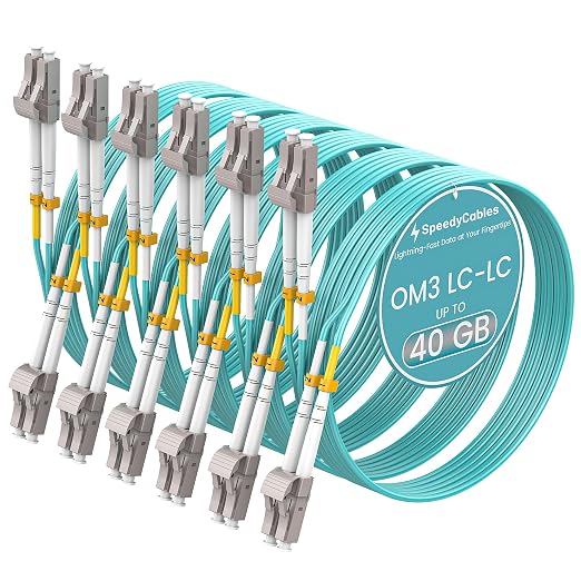 OM3 LC to LC Fiber Patch Cable, 10G/40G MMF, Duplex 50/125µm, LSZH 2.0mm Jacket by SpeedyCables