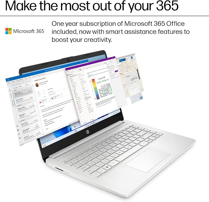 HP 2026 Laptop Computer for Student & Business, 1-Year Office 365, 8GB RAM, 128GB Storage, 500GB Ext HDD, Intel 4-Core CPU, Wi-Fi 6, Long Battery Life & Portable Design, Win 11 Home S, Frost Silver - Image 3