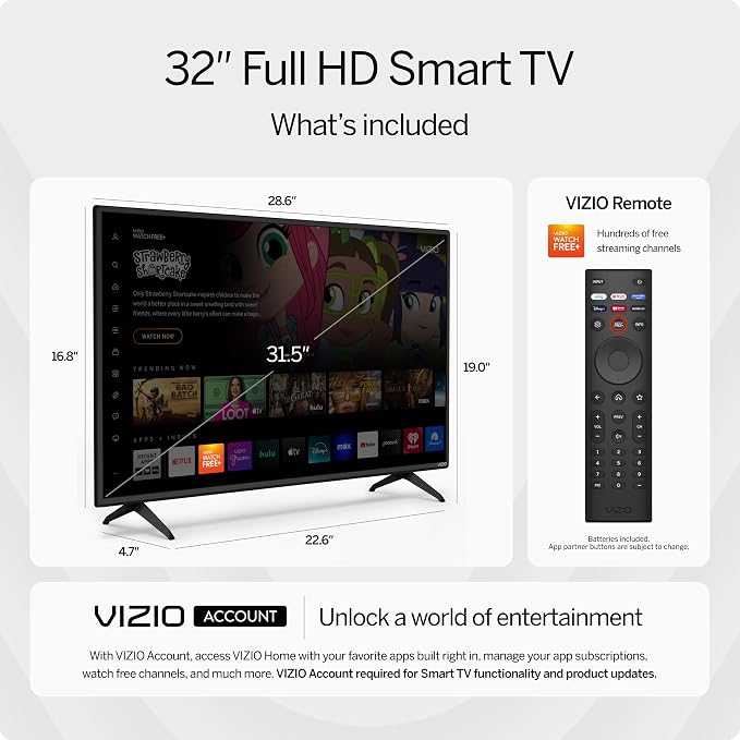 VIZIO 32-inch D-Series Full HD 1080p Smart TV with Apple AirPlay and Chromecast Built-in, Alexa Compatibility, D32f-J04, 2022 Model - Image 3