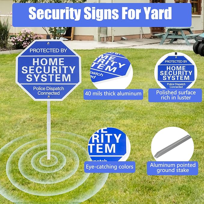 2-Pack Protected By Home Security System Signs - Image 3
