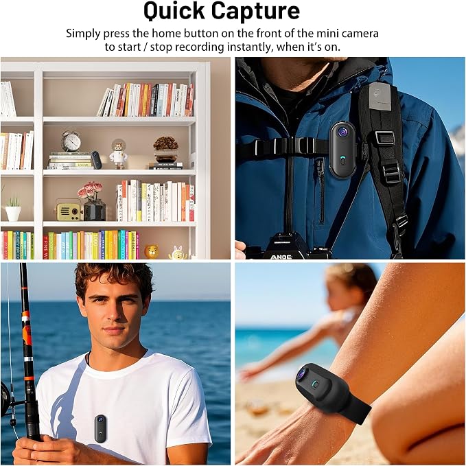 4K Mini WiFi Action Camera 128GB Thumb POV Portable Body Cam Wearable Video - Image 6