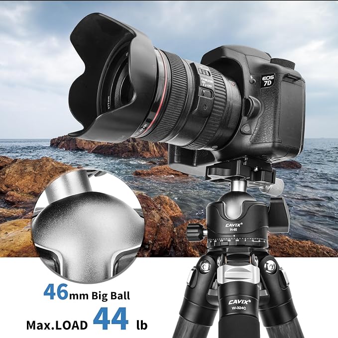 CAVIX Tripod Ball Head with 1/4" Arca Swiss Quick Release Plate Aluminium - Image 3