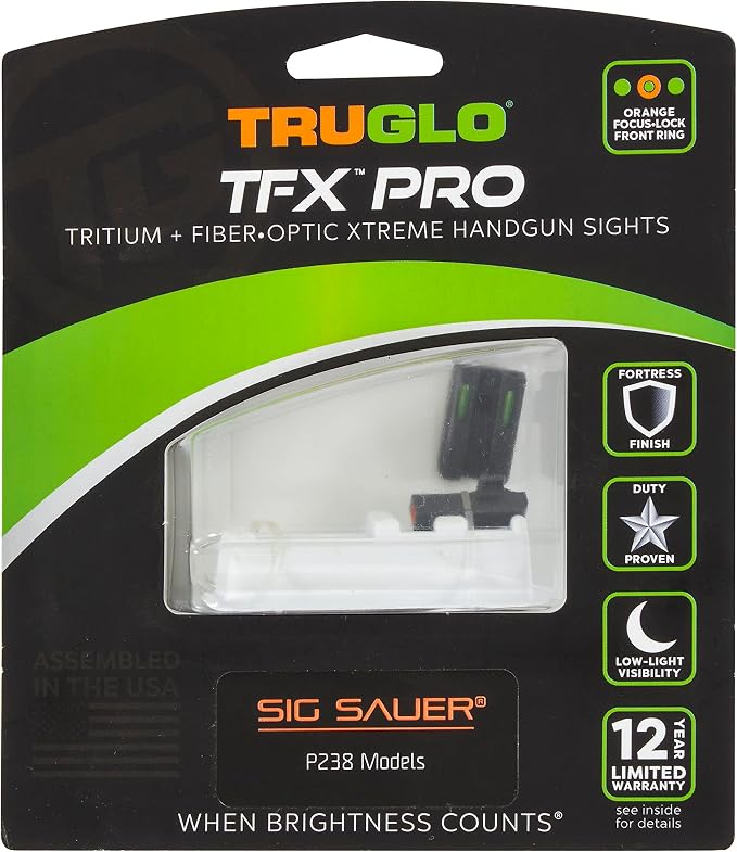 Truglo TFX PRO Handgun Sight, Glowing Shock Proof Tritium and Fiber Optic Night - Image 2