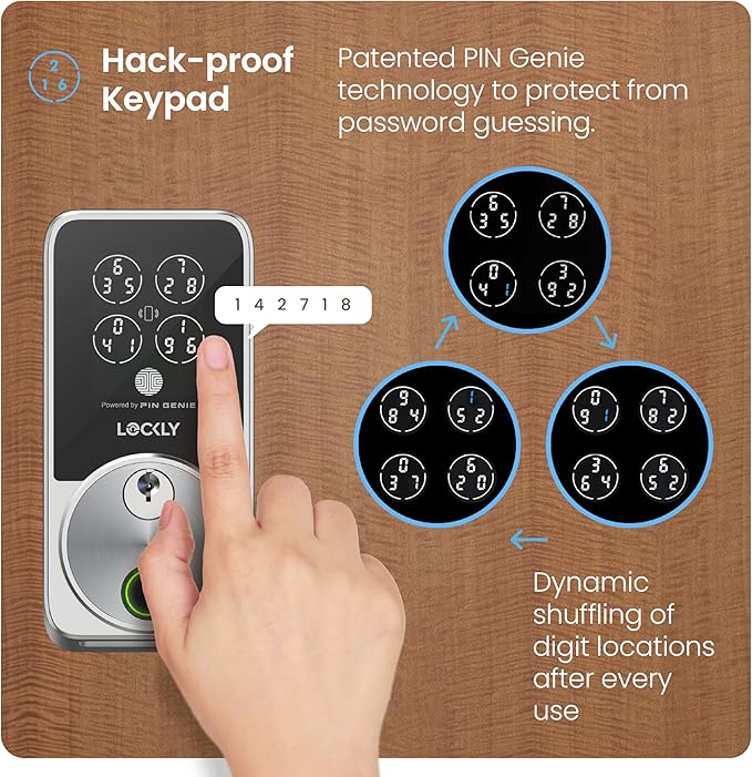 Lockly Secure Pro Smart Door Lock, Fingerprint Keyless Entry Door Lock - Image 3