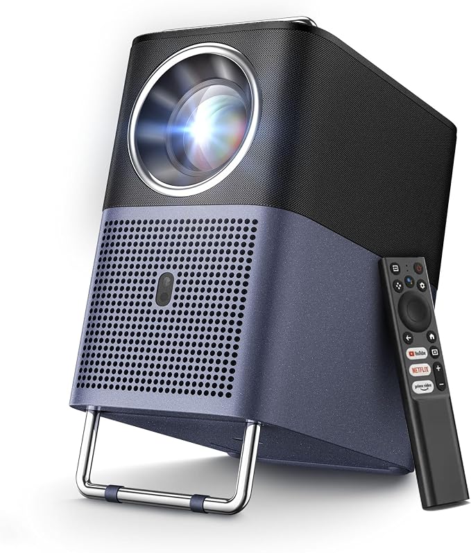 TCL A1s Smart Projector 4K Support, Compatible with Google TV & Netflix, WIFI and Bluetooth, Auto Focus Keystone, Native 1080p, 16W Dolby Audio, Movie Projector for Home Theater with Portable Case by TCL