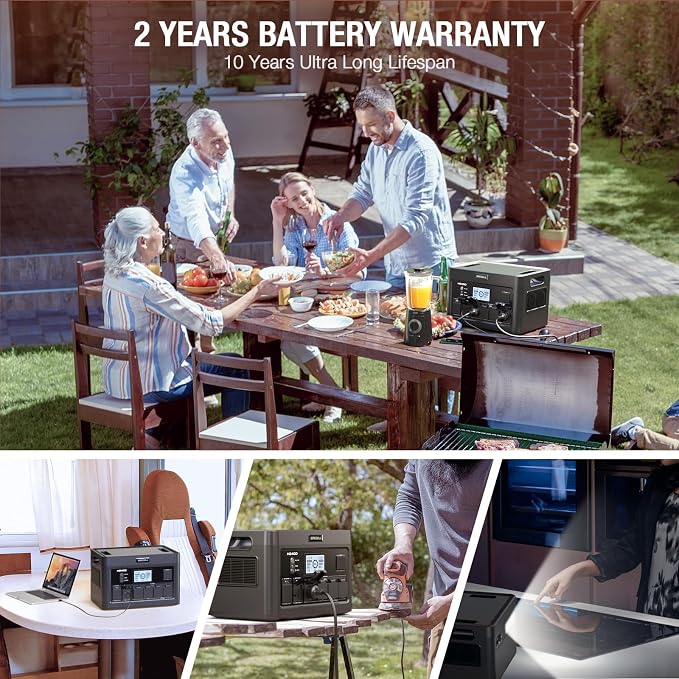 Portable Power Station 2400W, 1843Wh LiFePO4 Solar Generator UPS Home Battery Backup Power w/4 2400W AC Outlets (4800W Peak),2 PD100W, 2Hrs Fast Charging for Outdoor Camping, RV Travel,Emergency - Image 8