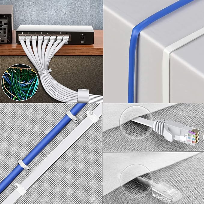 BUSOHE Cat6 Ethernet Cable 25 FT 2Pack White, Cat-6 Flat RJ45 Computer Internet - Image 5