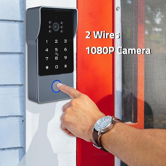 2-Wires Video Intercom System, 7 Inch 1080P WiFi Touch ScreenVideo Doorbell - Image 3