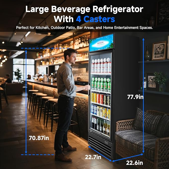 BODEGACOOLER Beverage Refrigerator, 12.5 Cu.Ft. Commercial Glass Door Fridge – Holds 420 Cans, Perfect for Game Day Watch Party & Summer BBQ, Drink Cooler for Home Bar, Patio, Garage, Man Cave - Image 7