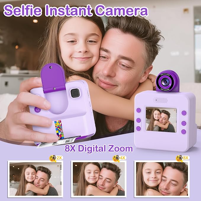 Nreonrick Kids Camera Instant Print, Selfie Toddler Digital Instant Camera - Image 2