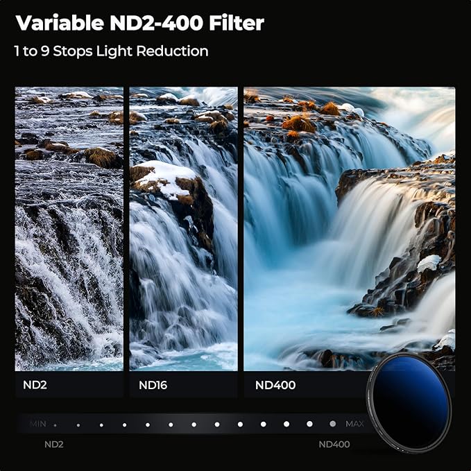 K&F Concept 67mm Variable ND Lens Filter ND2-ND400 18 Multi-Layer Coatings - Image 3