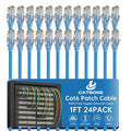 1 Foot Cat6 Patch Cables, Solid Pure Copper Patch Cord, Cat 6 Ethernet Cable by CatBose