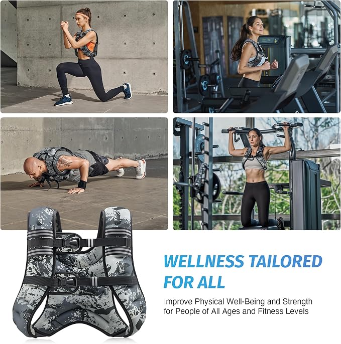 ZELUS Weighted Vest, 6lb/8lb/12lb/16lb/20lb/25lb/30lb Weight Vest - Image 6