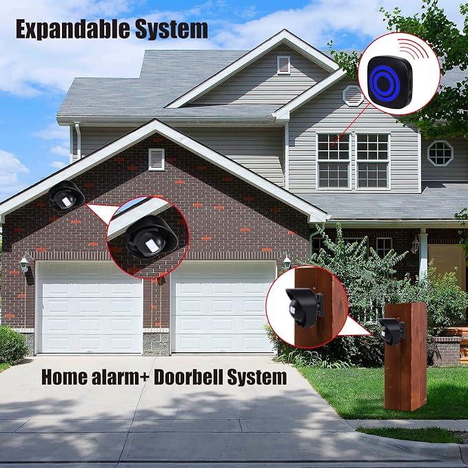 328ft Range Wireless Driveway Alarm Outside Weather Resistant Motion Sensor - Image 7