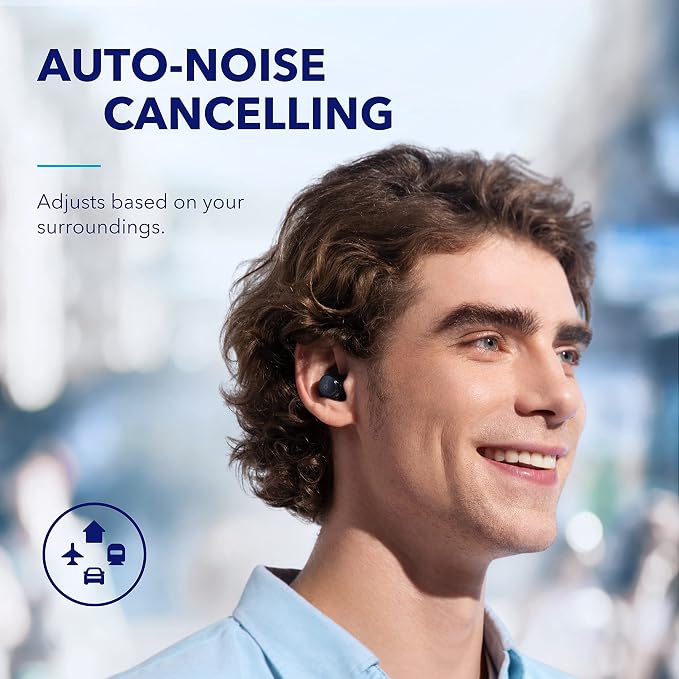 Soundcore by Anker Space A40 Adaptive Active Noise Cancelling Earbuds | Reduce Noise by Up to 98%, Ultra Long 50H Playtime, 10H Single Playtime, Hi-Res Sound, Comfortable Fit, Wireless Charge - Image 3