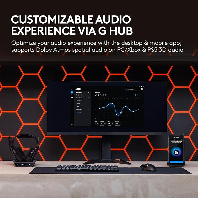 Logitech G Astro A50 X Multi-Platform Wireless Gaming Headset - Black | For PS5, Xbox, PC, Switch - PLAYSYNC Video & Audio Switcher, HDMI 2.1 4K 120Hz VRR, 24bit/48kHz, <24hr Battery, 2.4GHz & BT - Image 5