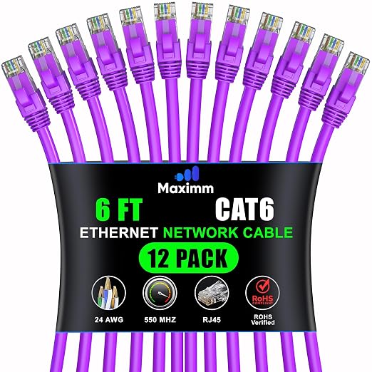 Maximm Cat 6 Ethernet Cable - 6 ft - High-Speed LAN by MaximmCable