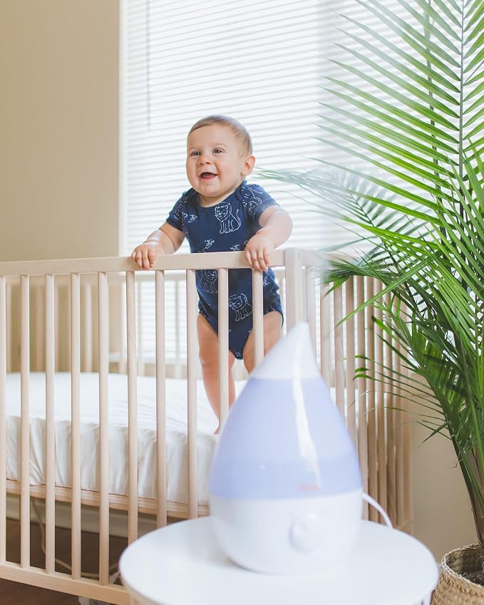 Crane White Drop Ultrasonic Cool Mist Teardrop Humidifier, 1 Gallon Tank, Baby Humidifier for Nursery, Bedroom, Plants, Office, Adjustable Mist Levels - Image 7