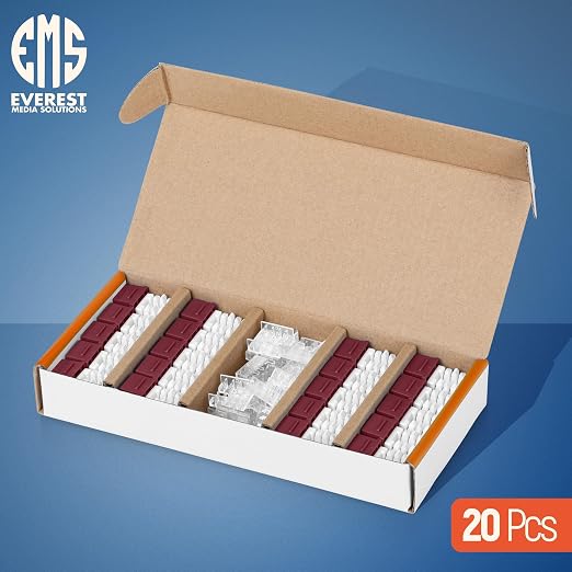 Everest 90° Angled RJ45 Cat6A Keystone Jacks 20-Pack in Red - Image 2