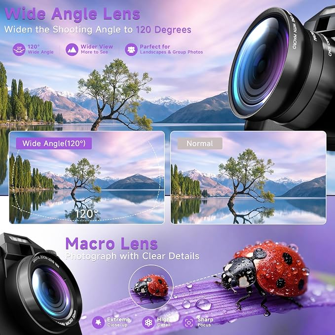 6K Digital Camera for Photography Autofocus, 2026 Upgraded 64MP WiFi Vlogging - Image 4