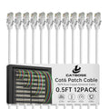 0.5 Foot Cat6 Patch Cables, Solid Pure Copper Patch Cord, Cat 6 Ethernet Cable by CatBose