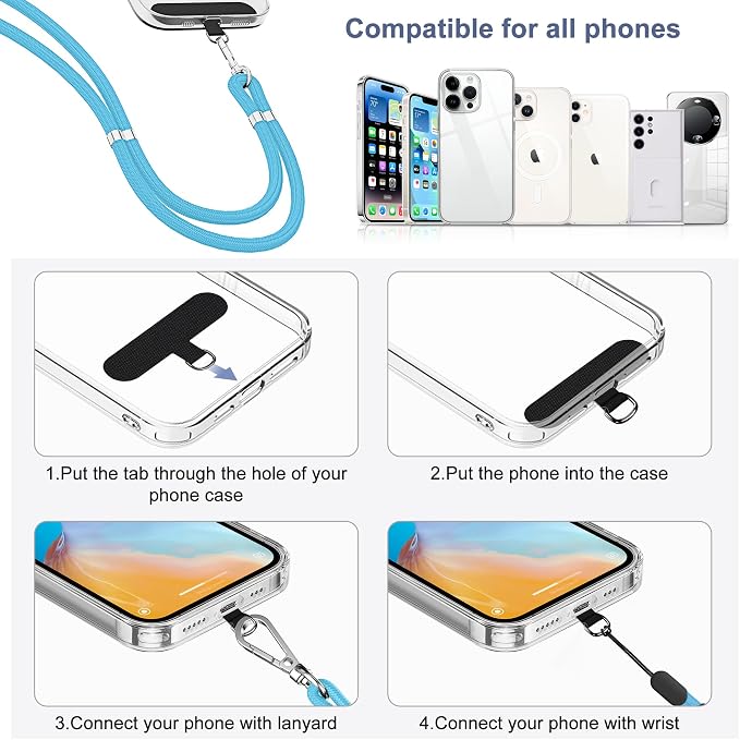 takyu Phone Lanyard, 2 Pack Adjustable Cell Phone Lanyard Crossbody Neck Strap - Image 2