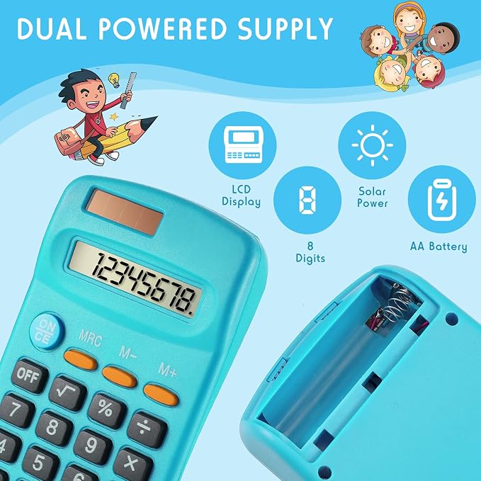 Weewooday 18 Pieces Small Basic Calculator Bulk 8 Digit Solar Battery Dual - Image 4