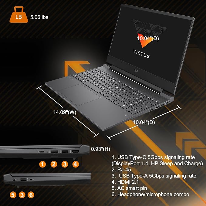 HP Victus 15 Gaming Laptop 15.6" FHD IPS 144Hz Intel 8-core i5-13420H (>i7-12650H) 16GB RAM 2TB SSD GeForce RTX 4050 Backlit Type-C DTS:X Ultra Wi-Fi 6 Win11 ICP Hub - Image 9