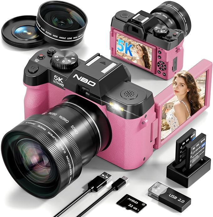 True 5K Digital Camera for Photography, Autofocus & Anti-Shake, 16X Zoom by NBDDIGITAL