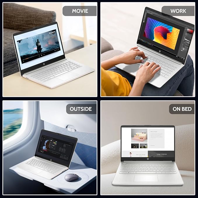HP 2026 Laptop Computer for Student & Business, 1-Year Office 365, 8GB RAM, 128GB Storage, 500GB Ext HDD, Intel 4-Core CPU, Wi-Fi 6, Long Battery Life & Portable Design, Win 11 Home S, Frost Silver - Image 9