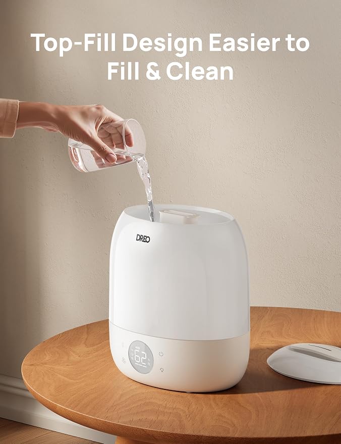 DREO Humidifiers for Bedroom - 30H Max Runtime & RGB Night Light & Sleep Trainer, Ultra Quiet 28dB Cool Mist Humidifier, Top Fill Smart Air Humidifier for Plants, Perfect for Baby & Nursery, HM409S - Image 6