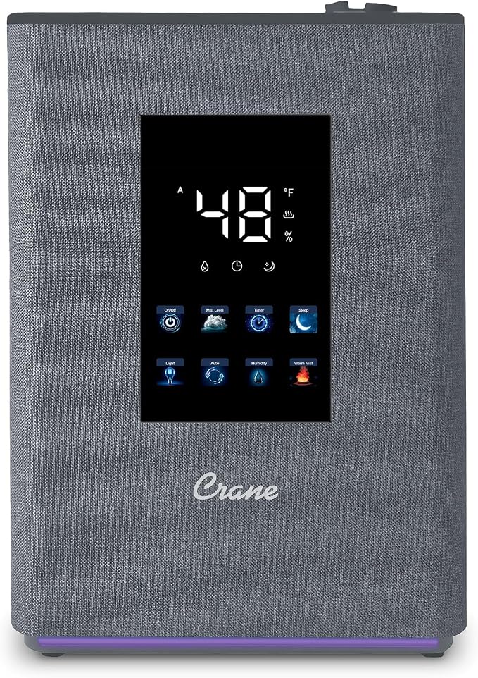 Crane 4.5L Warm and Cool Mist Humidifier, Top Fill Ultrasonic Humidifier for Large Room, Bedroom, Baby Nursery, Easy Clean, Humidifier with Essential Oil Tray, Humidifier with Humidistat & Remote - Image 2