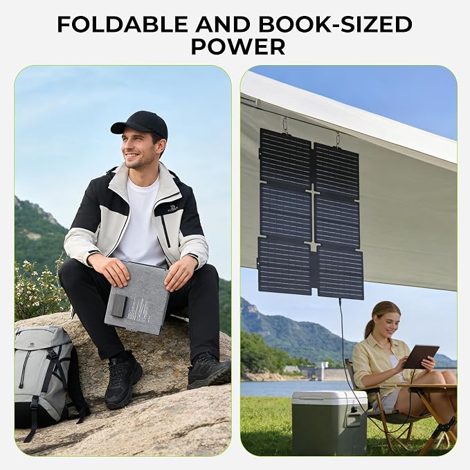 Portable Solar Generator, 300W Portable Power Station with Foldable 60W Solar Panel, 110V Pure Sine Wave 296Wh 80000mAh Lithium Battery Pack for Home Use RV Van Outdoor Camping-Panel included - Image 7