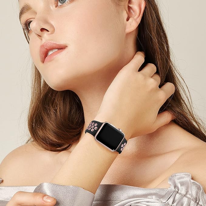 Lerobo Compatible for Apple Watch Band 41mm 40mm 38mm 42mm Women Men Silicone - Image 4