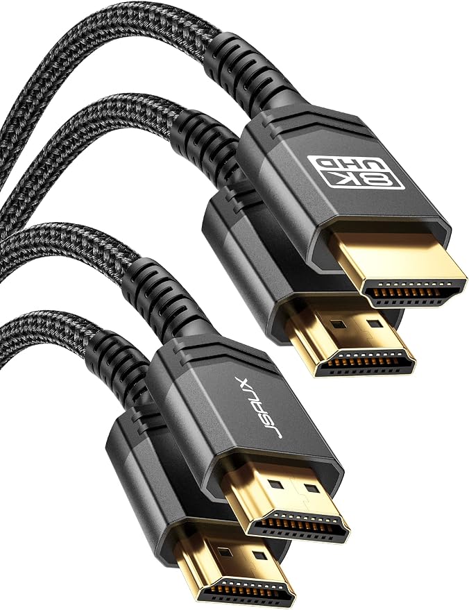 JSAUX 10K HDMI Cable 2.1 10FT 2-Pack 48Gbps 8K & 4K Ultra High Speed Cord eARC by JSAUX