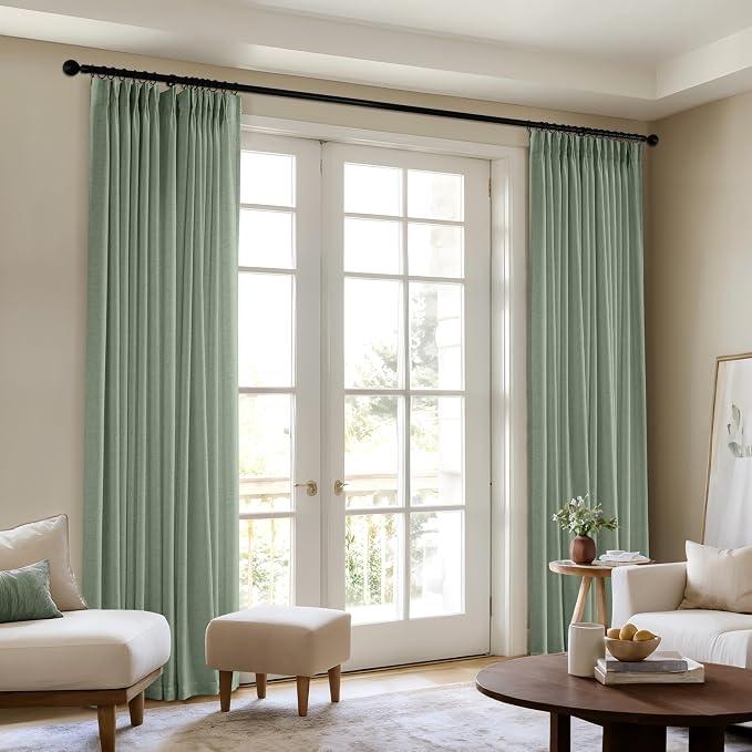 Memory Trained Pinch Pleated Curtains 108 Inches Long, Viral Linen Pinch Pleat - Image 3