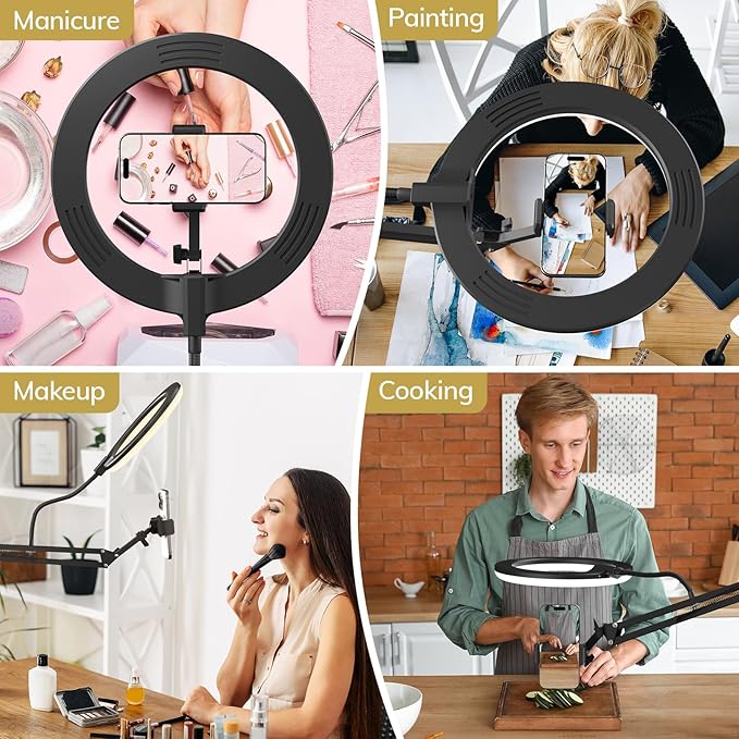 TONOR Overhead Ring Light Kit, Adjustable Angle, Suitable - Image 4