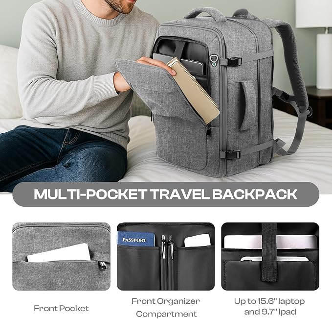 Travel Laptop Backpack for Men, 60L Extra Large TSA Approved Business Computer - Image 4