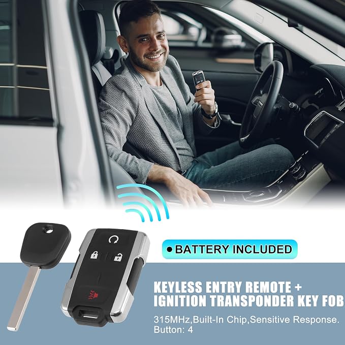 X AUTOHAUX M3N-32337100 315MHz Keyless Entry Remote Ignition Transponder Key Fob - Image 2