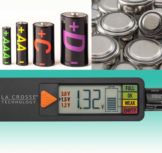 La Crosse 911-65557-INT Portable Digital Battery Tester,Black - Image 6