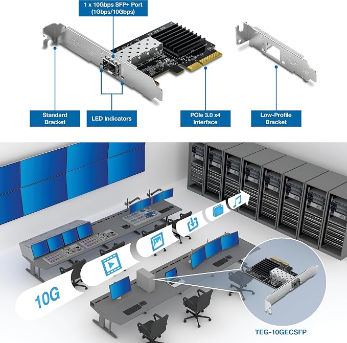 TRENDnet 10 Gigabit PCIe SFP+ Network Adapter, TEG-10GECSFP, Convert A PCIe - Image 7