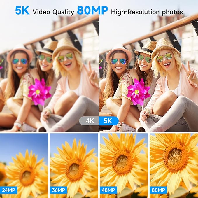 5K Vlogging Digital Camera for Beginners, 80MP Travel Camera for Photography - Image 2