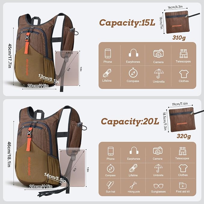 BECOJADDE 15L Small Hiking Backpack - Image 4