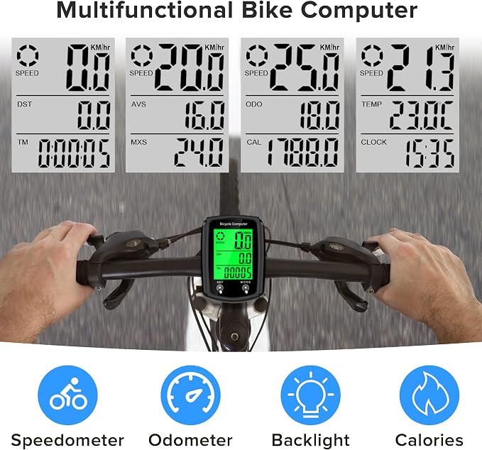 Bike Computer and Bicycle Odometer Wired MPH KM/H Bike Speedometer - Image 6