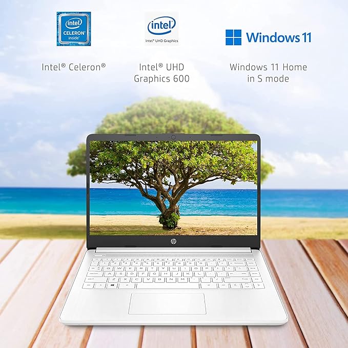 HP Latest Stream 14" HD Laptop, Intel Celeron Processor, 4GB Memory, 64GB eMMC Storage, Fast Charge, HDMI, Up to 11 Hours Long Battery Life, Office 365 1-Year, Win 11 S, Microfiber Bundle, White - Image 3